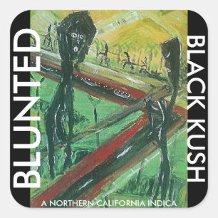 STICKER CARRÉ BLACK KUSH BLANC