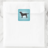 Sticker Carré Black Lab Joyeux Design d'anniversaire (Sac)