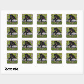 Sticker Carré Black Labrador, (Feuille)