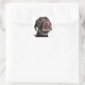 Sticker Carré Black Labrador Licking (Sac)