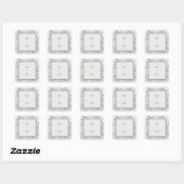 Sticker Carré Black Line Minimalist Rose Frame Wedding (Feuille)