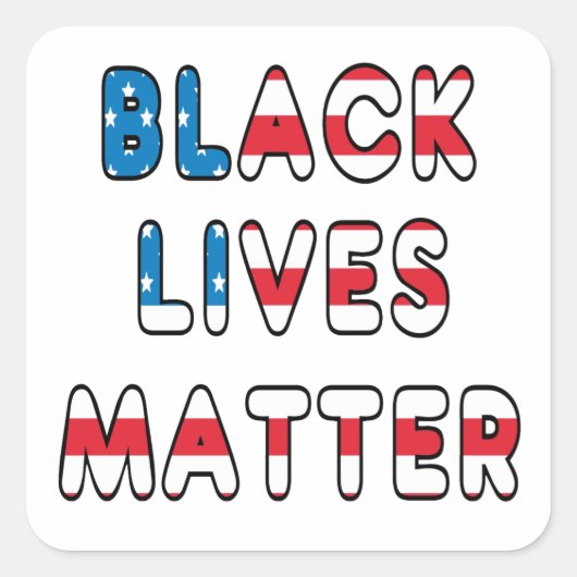 Sticker Carré Black Lives Matter BLM (Devant)