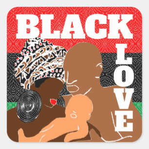 Sticker Carré Black Love Brown Love Black Family