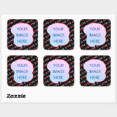 Sticker Carré Black LOVE tendance noir et blanc (Feuille)