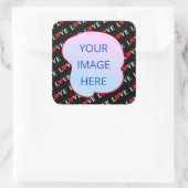 Sticker Carré Black LOVE tendance noir et blanc (Sac)