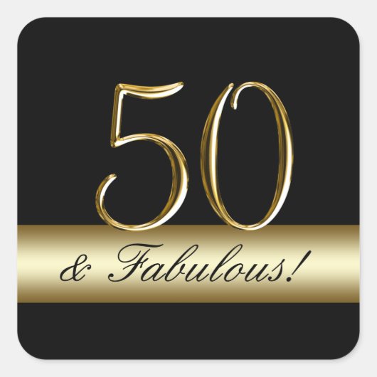 Sticker Carré Black Metallic Gold 50e anniversaire (Devant)