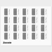 Sticker Carré Black Modern Houndstooth avec nom (Feuille)