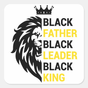 Sticker Carré Black père Noir