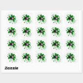 Sticker Carré Black Pomeranian St Patrick (Feuille)