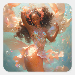 Sticker Carré Black Princess Imaginaire Art