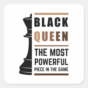 Sticker Carré Black Queen La Pièce La Plus Puissante Dans Le Jeu