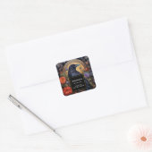 Sticker Carré Black Raven Dark Gothic Merci Business (Enveloppe)