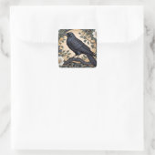 Sticker Carré Black Raven William Morris inspiré (Sac)