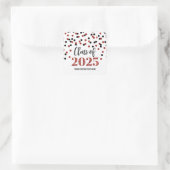 Sticker Carré Black Red Confetti Graduation 2025 (Sac)