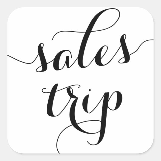 Sticker Carré Black Sales Trip Cute Modern Calligraphy (Devant)