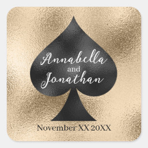 Sticker Carré Black Spade sur Gold