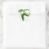 Sticker Carré Black Swallowtail Caterpillar mangeant du persil (Sac)
