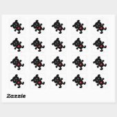 Sticker Carré Black Teddy Bear Love (Feuille)