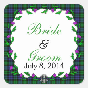 Sticker Carré Black Watch Militaire Celtic Wedding Favoriser