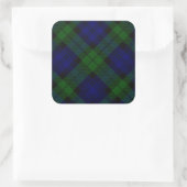 Sticker Carré Black Watch Tartan bleu vert Plaid (Sac)
