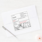 Sticker Carré Black & White Apothecary Apple label (Enveloppe)