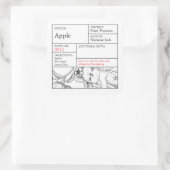 Sticker Carré Black & White Apothecary Apple label (Sac)