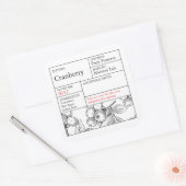 Sticker Carré Black & White Apothecary Cranberry label (Enveloppe)