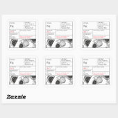 Sticker Carré Black & White Apothecary Fig label (Feuille)