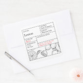 Sticker Carré Black & White Apothecary Lemon label (Enveloppe)