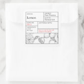 Sticker Carré Black & White Apothecary Lemon label (Sac)