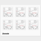 Sticker Carré Black & White Apothecary Pear label (Feuille)