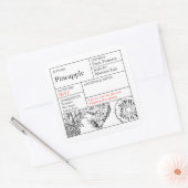 Sticker Carré Black & White Apothecary Pineapple label (Enveloppe)