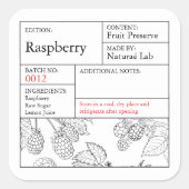 Sticker Carré Black & White Apothecary Raspberry label (Devant)