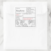 Sticker Carré Black & White Apothecary Raspberry label (Sac)