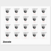 Sticker Carré Black & White Basketball Ball & Net Your Name (Feuille)