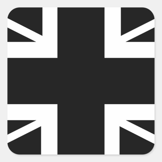 Sticker Carré BLack & White Classic Union Jack British(UK) Flag (Devant)