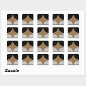 Sticker Carré Black White Colorblock & Brown Diamond (Feuille)