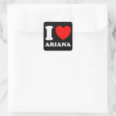 Sticker Carré Black White I Love Ariana (Sac)