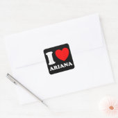 Sticker Carré Black White I Love Ariana (Enveloppe)