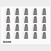 Sticker Carré Black White Leaning Tower of Pisa Italy (Feuille)