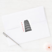 Sticker Carré Black White Leaning Tower of Pisa Italy (Enveloppe)