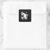 Sticker Carré Black White Lion - Animal Pop Art (Sac)