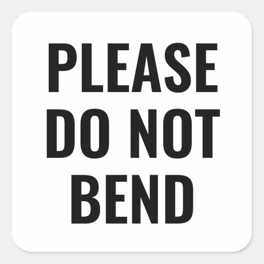 Sticker Carré Black & white ne plient pas tendance affaires simp (Devant)