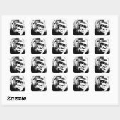 Sticker Carré Black White Pop Art Gorilla (Feuille)