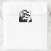 Sticker Carré Black White Pop Art Gorilla (Sac)