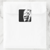 Sticker Carré Black White Pop Art Lion Head Modèle tendance (Sac)