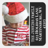 Sticker Carré Black, White, Red Snowflake Photo Adresse de retou (Devant)