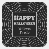 Sticker Carré Black White spiderweb Halloween motif Votre nom (Devant)