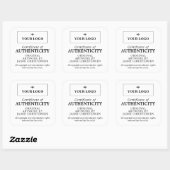 Sticker Carré Black White Votre logo Certificat d'authenticité (Feuille)