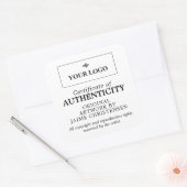 Sticker Carré Black White Votre logo Certificat d'authenticité (Enveloppe)